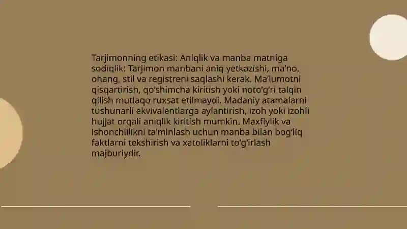 Tarjimonning etikasi 4