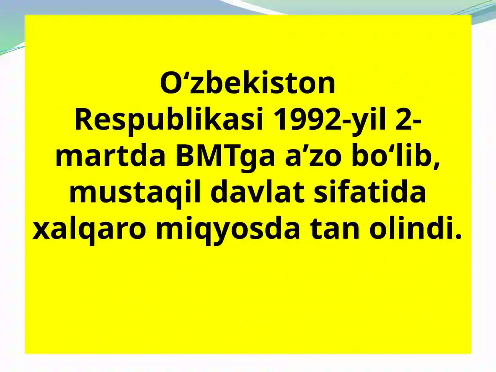 Mustaqil O'zbekistonning BMT ga qabul qilinishi va uning tarixiy ahamiyati 4