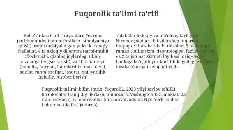 Fuqarolik tarbiyasi. Oquvchilarning yuksak ma’naviy axloqiy tarbiyasi Mirhaydarova  4