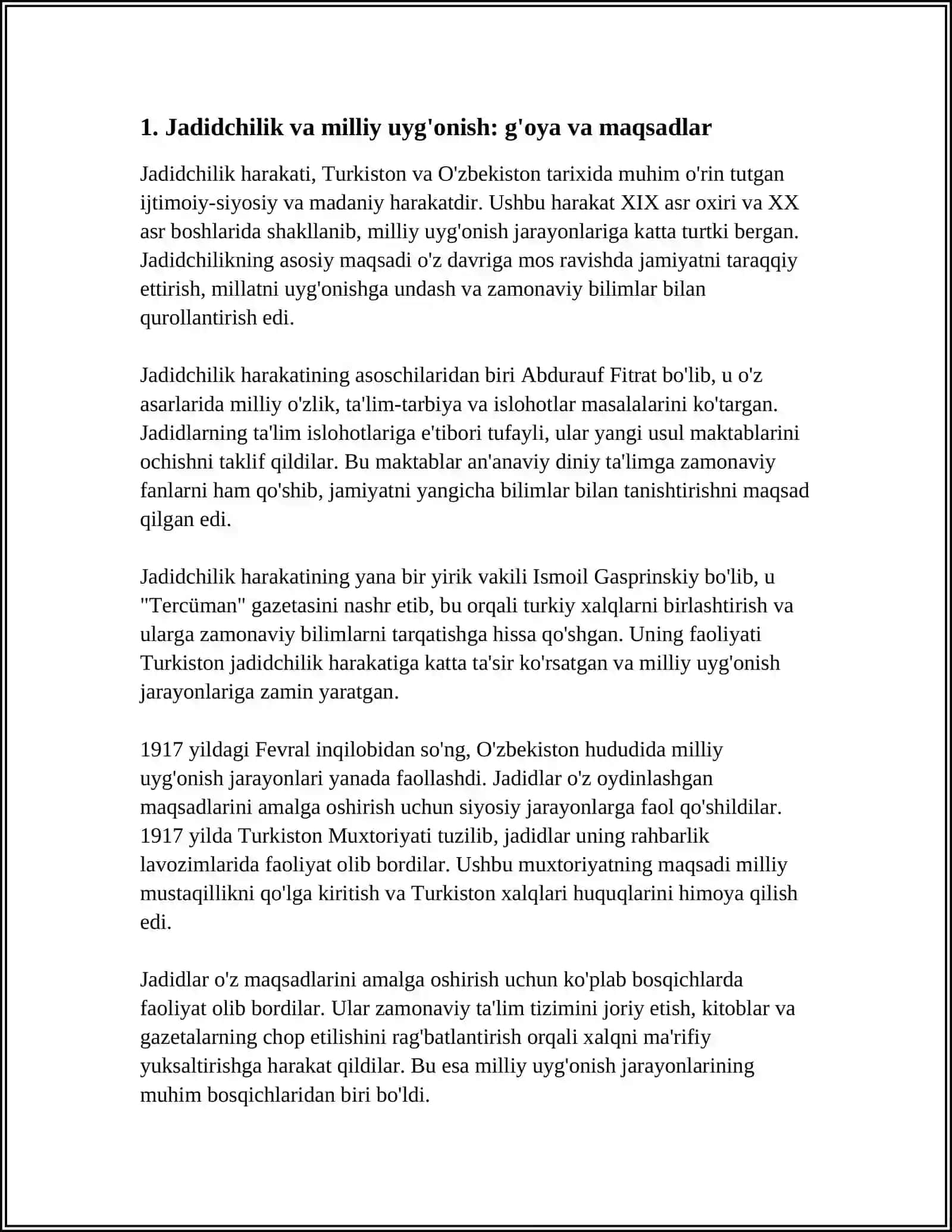 MILLIY DAVLATCHILIK BARPO ETISHDAGI HARAKATLAR. JADIDCHILIK 4