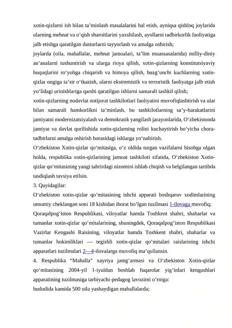 Xotin-qizlar huquqlarini himoya qiluvchi meyoriy hujjatlar 4
