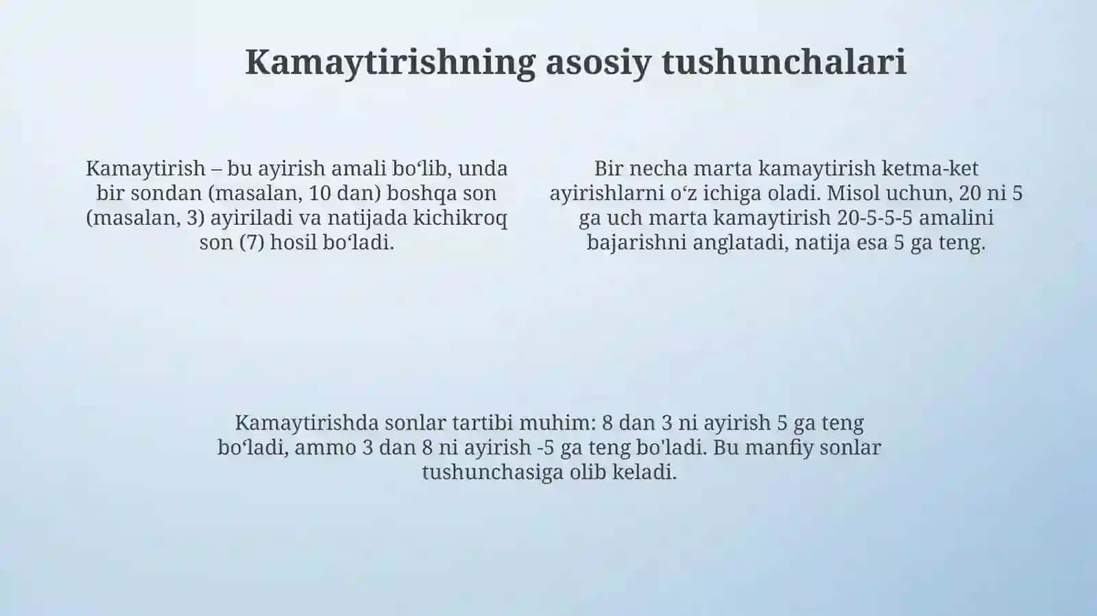 Sonlarni bir necha marta kamaytirish 4