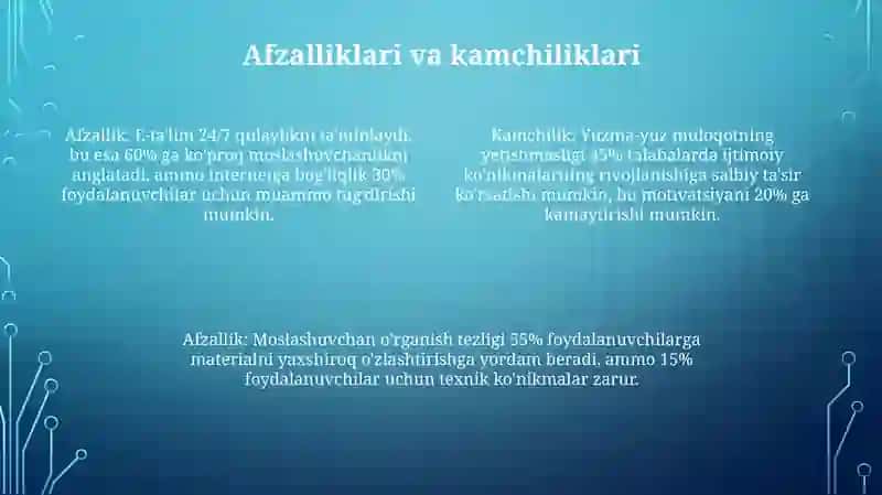 Elektron oʻqitiish platformalari va ularning imkoniyatlari 4
