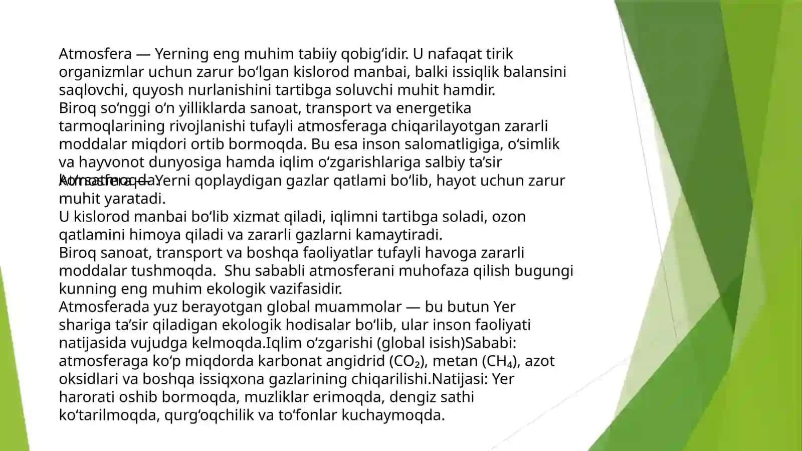 Ekologiya fanidantaqdimot loyihasi 4
