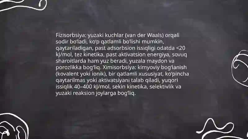 Sirt xodisalari Adsorbsiya 4