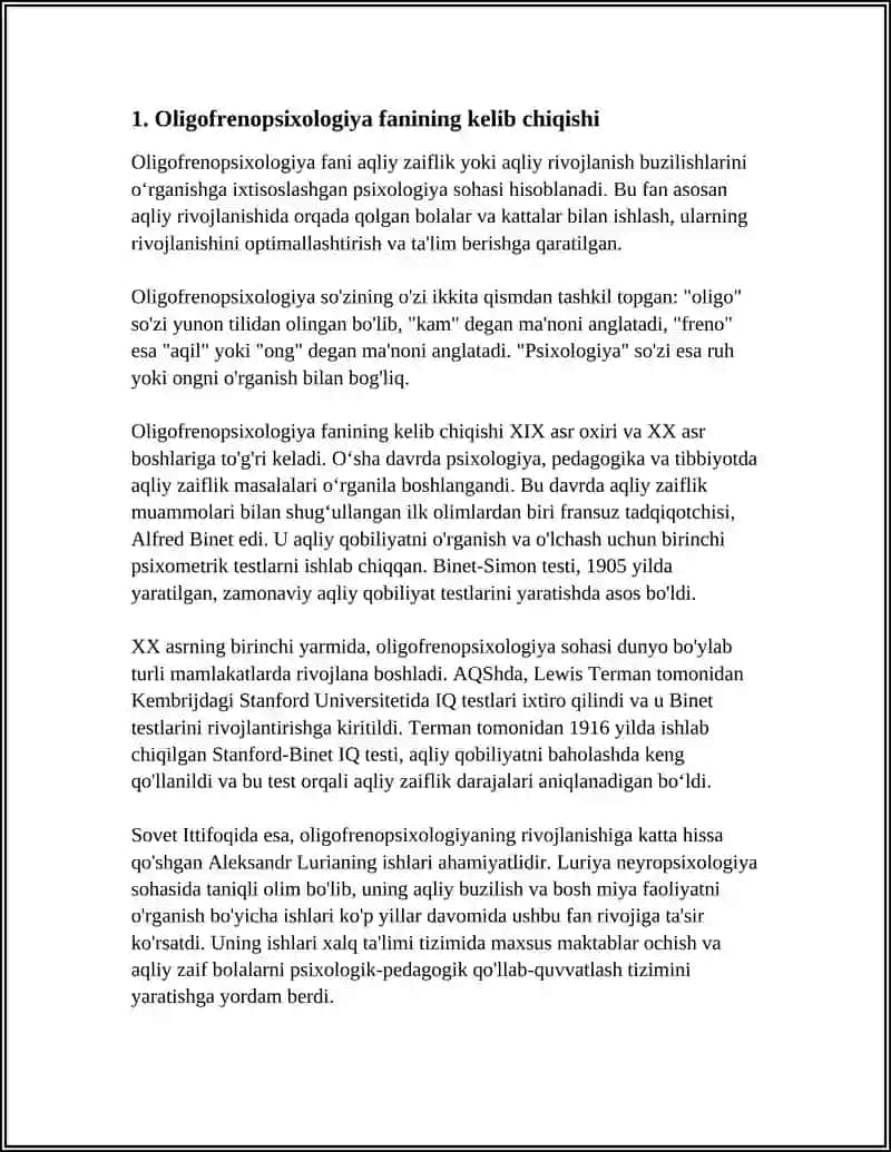 OLIGOFRENOPSIXOLOGIYA FANINING RIVOJLANISH TARIXI 4