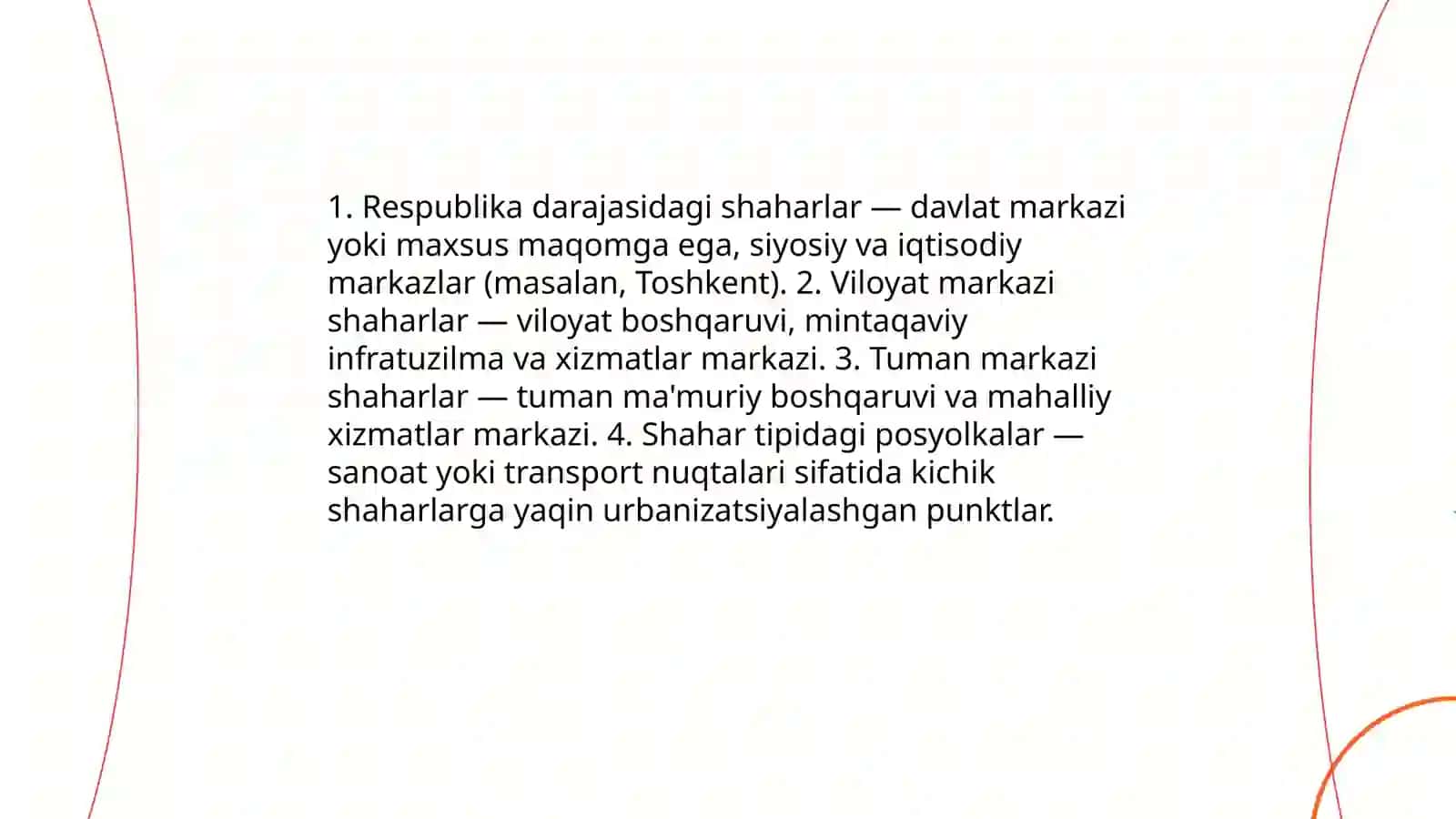 Shaharlar tasnifi 4
