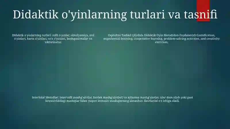 Oqitishni Tashkil Qilishda Didaktik Oyin Metodidan Foydalanish 4