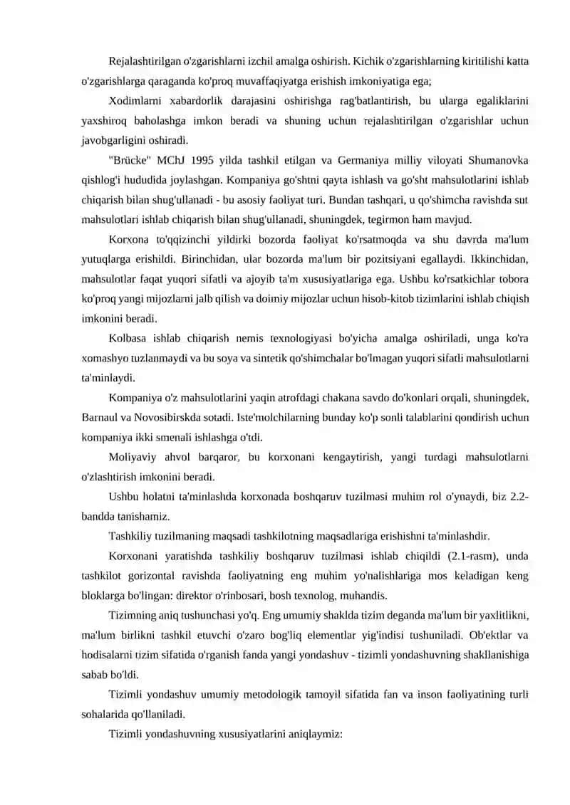 Boshqaruv tashkiliy tuzilmalari va qarorlarni qabul qilish tuzilmalarini tatbiq qilish 4
