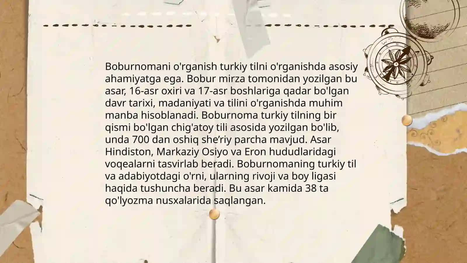 Boburnoma asarining tilshunoslik fani rivoji uchun ahamiyati 4