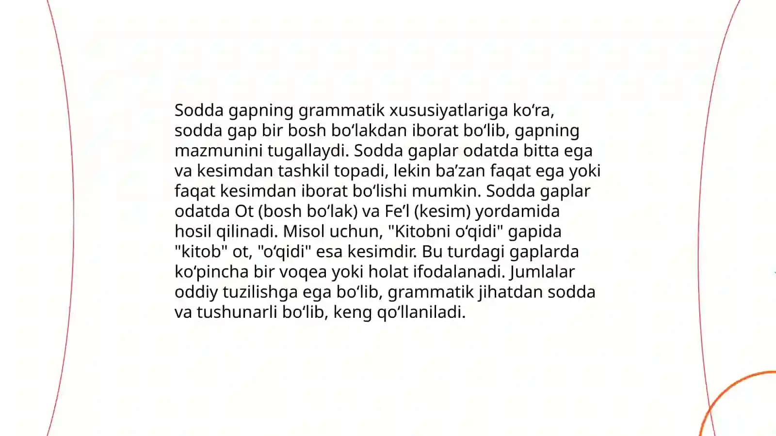 Sodda gapning taʼrifi va tasnifi 4