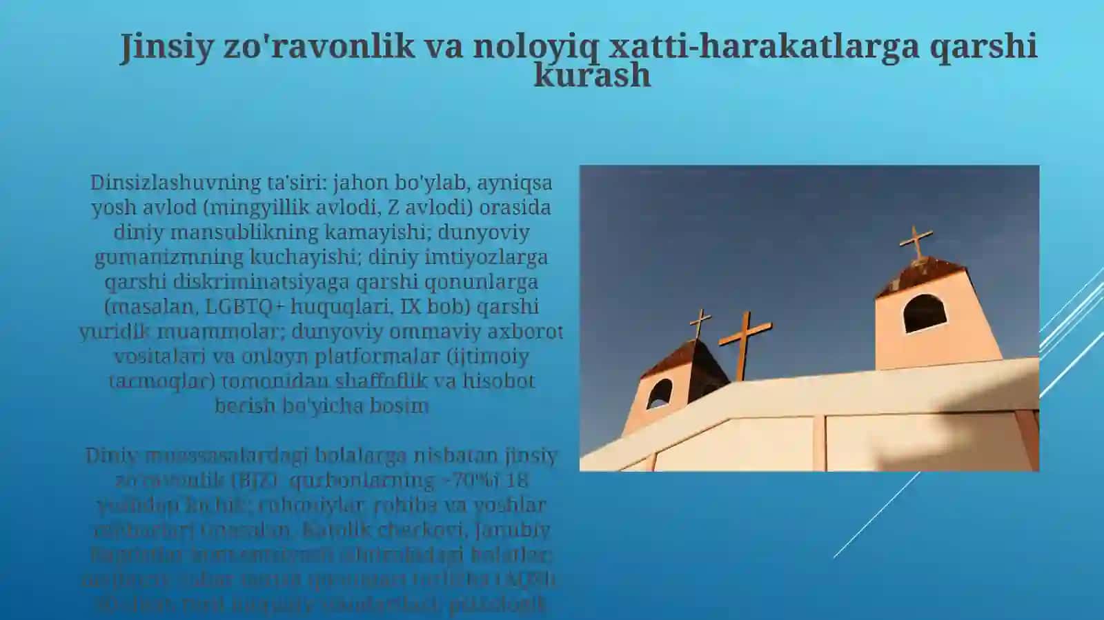 Diniytashkilotlarningzamonaviydunyoviyme'yorlarigamoslashuviningahamiyati 4