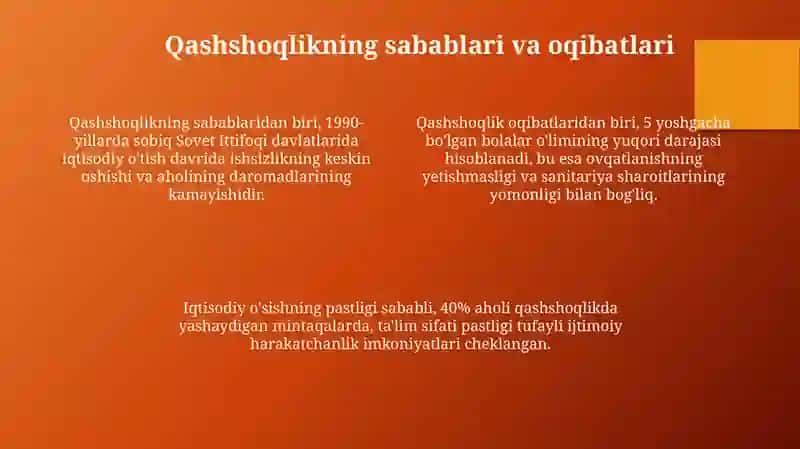Qashshoqlikning global miqyosi va tendentsiyalari 4