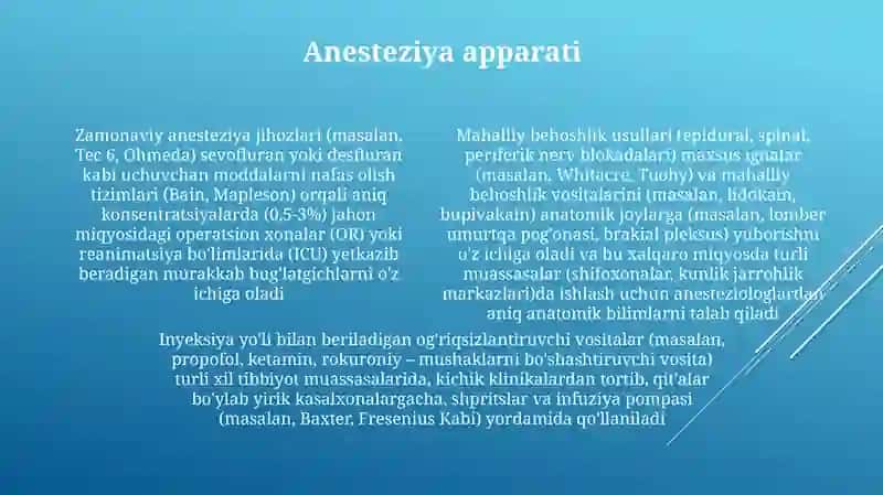 Zamonaviy anestetik vositalar 4