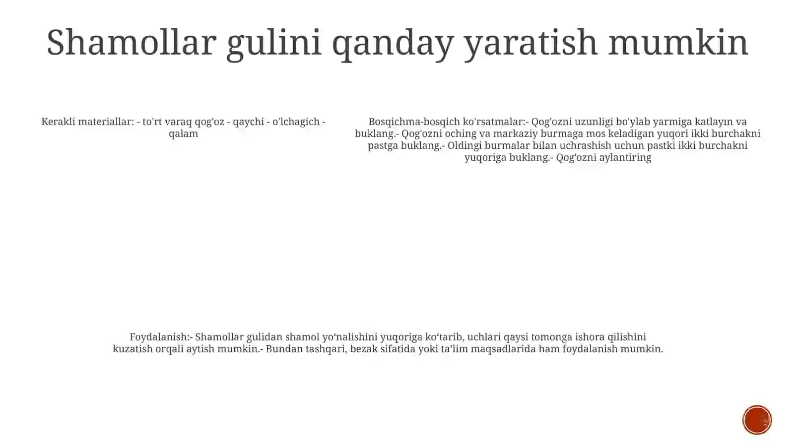 Belgilangan Joy Uchun Shamollar Gulini Tuzish Va Undan Mazkur Vaziyatda Foydalanish 4