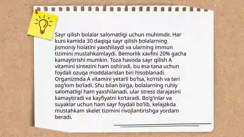 Sayr qilishning bolalar rivojlanishidagi ahamiyati 4