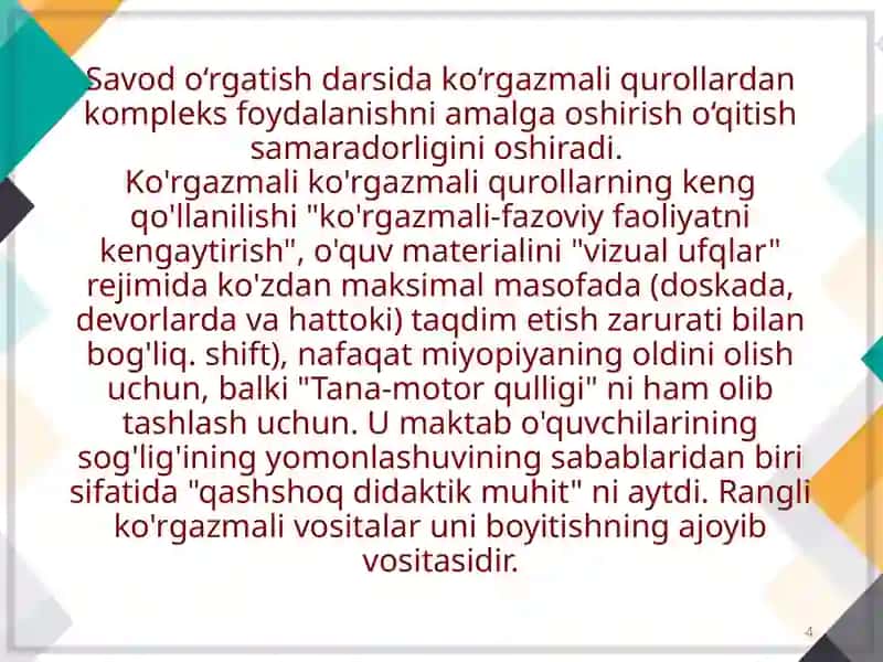 Savodga tayyorlashda foydalaniladigan o’yin texnologiyalari tayyorlash 4