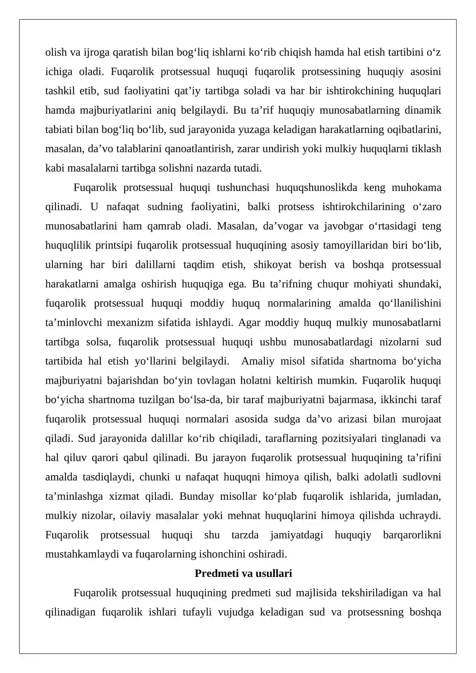 Fuqarolik protsessual huquqi tushunchasi, tizimi, manbalari 4