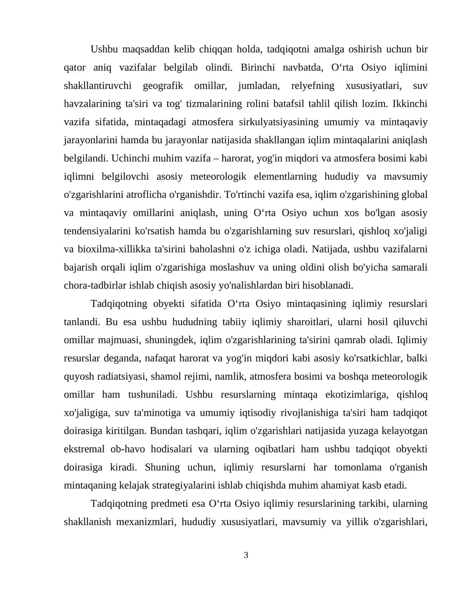 Oʻrta Osiyoning iqlimiy resurslari Kurs ishi 4