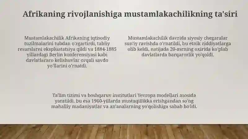 Mustamlakachilik va Taraqqiyot Muammolari 4