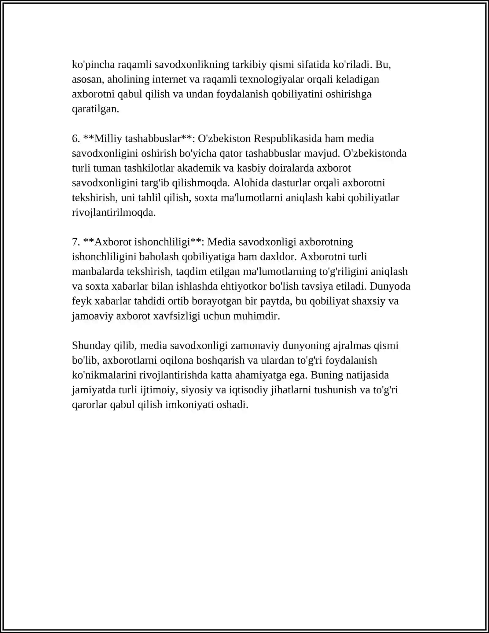 SIZ NIMA UCHUN MEDIA SAVODLI BÖLISHINGIZ KERAK 4