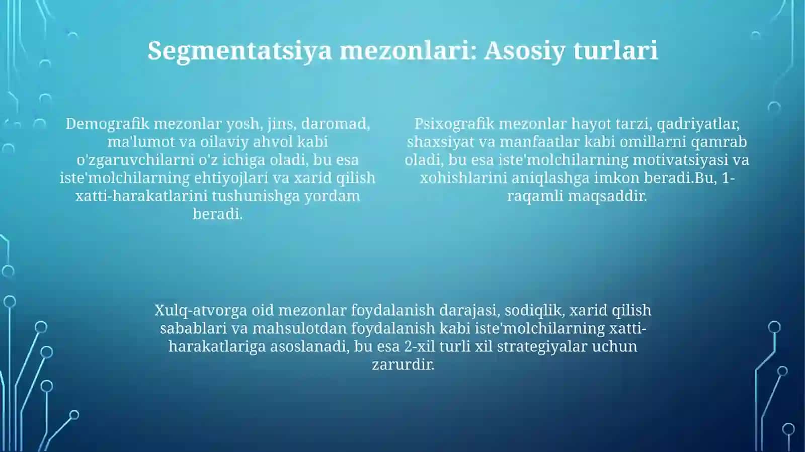Bozorsegmentatsiyasi va segmentlashmezonlari 4