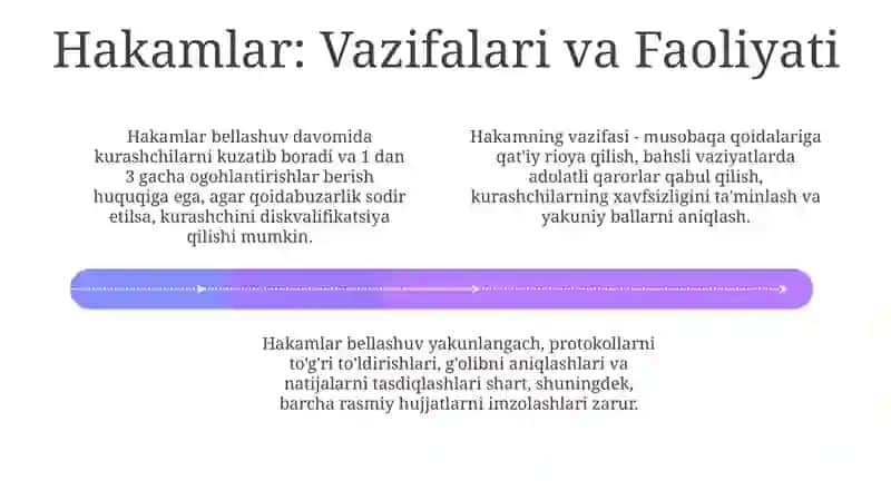 Stribol mashgʼulot usuli Hakamlar va ularning faoliyati 4