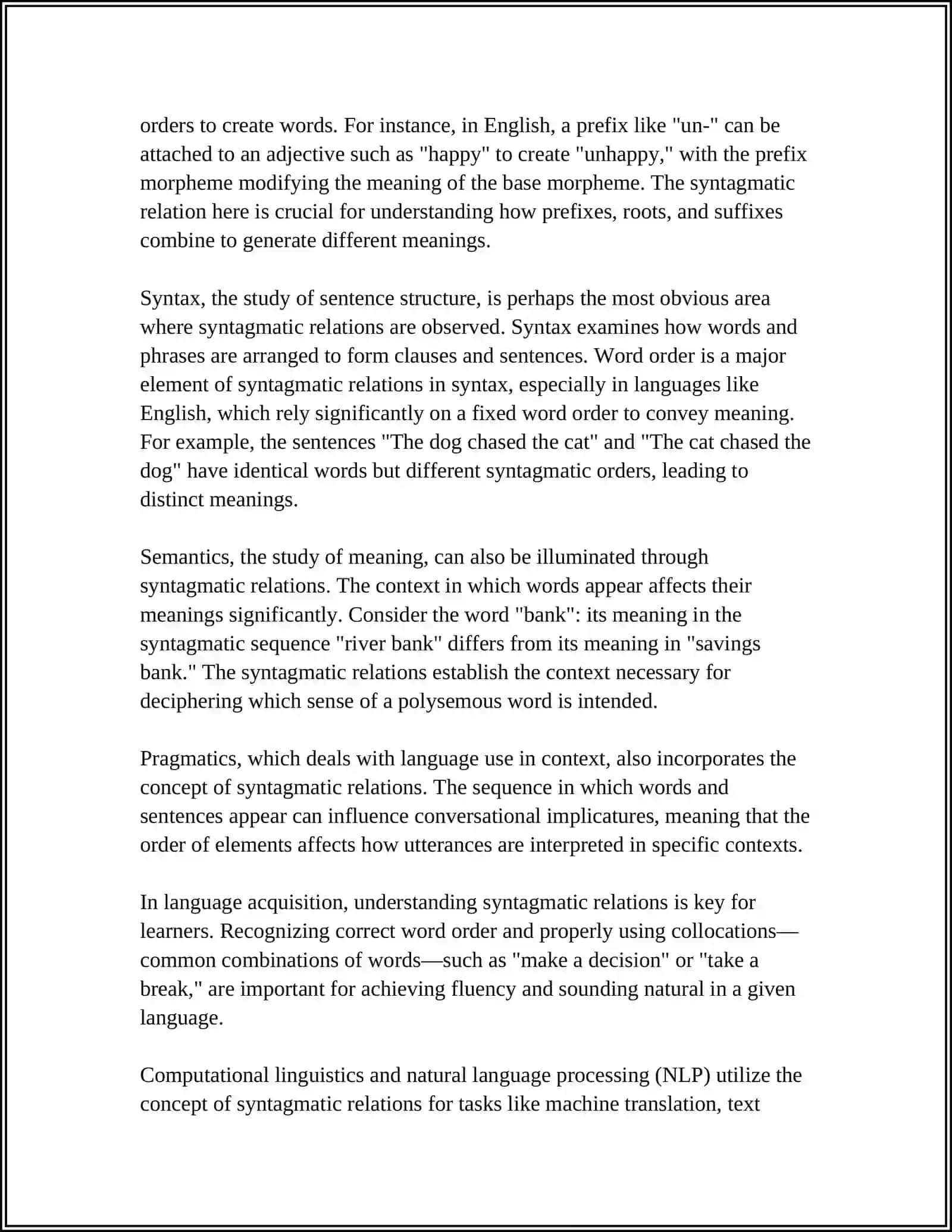 SYNTAGMATIC AND PARADIGMATIC RELATIONS IN THE SENTENCES 4
