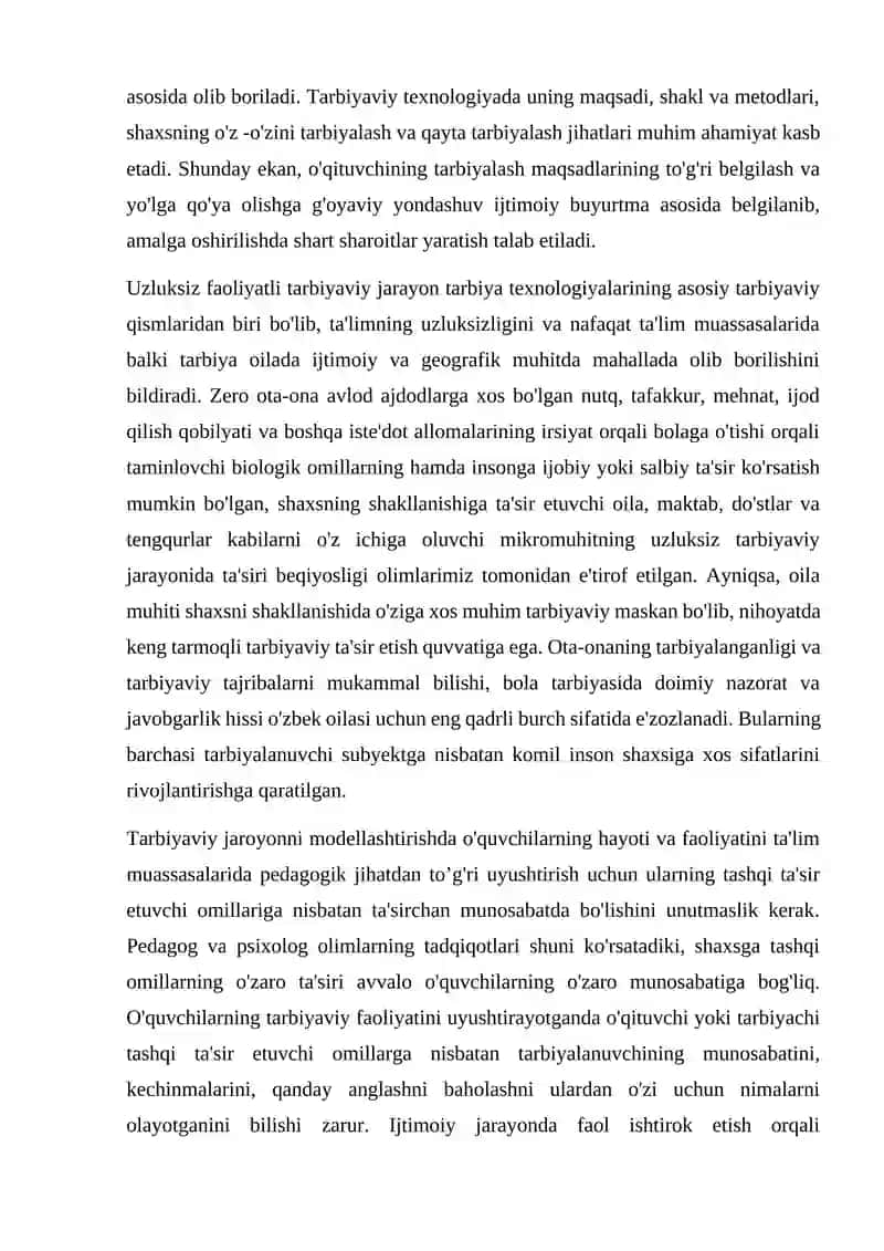 O’qituvchining tarbiya texnologiyalari asosida pedagogik mahoratini oshirib borishi 4