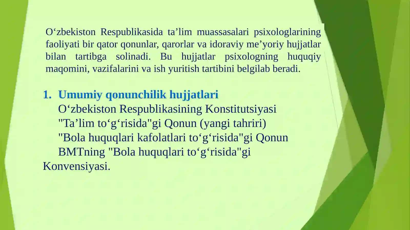 Ta’lim sohasidagi pedagog-psixologning burchi vamajburiyatlari.Fanningmetodlari 4