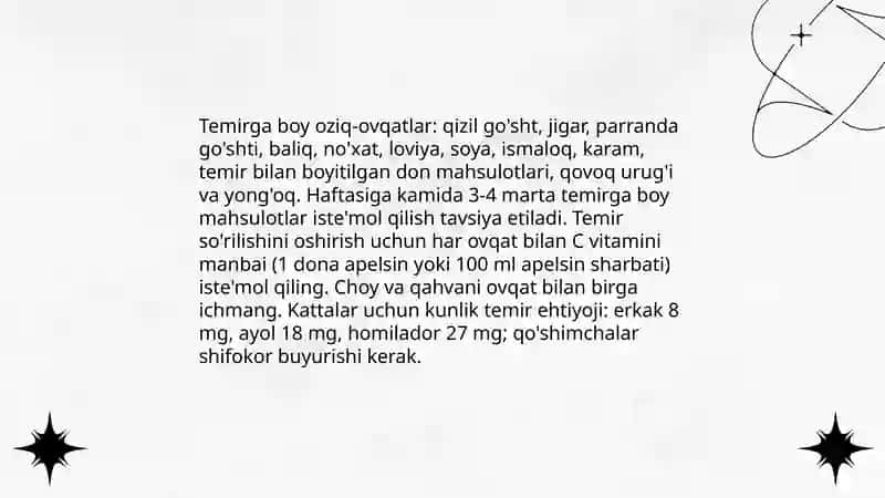 Eng koʻp tarqalgan kasalliklardan anemiya, qandli diabet 4