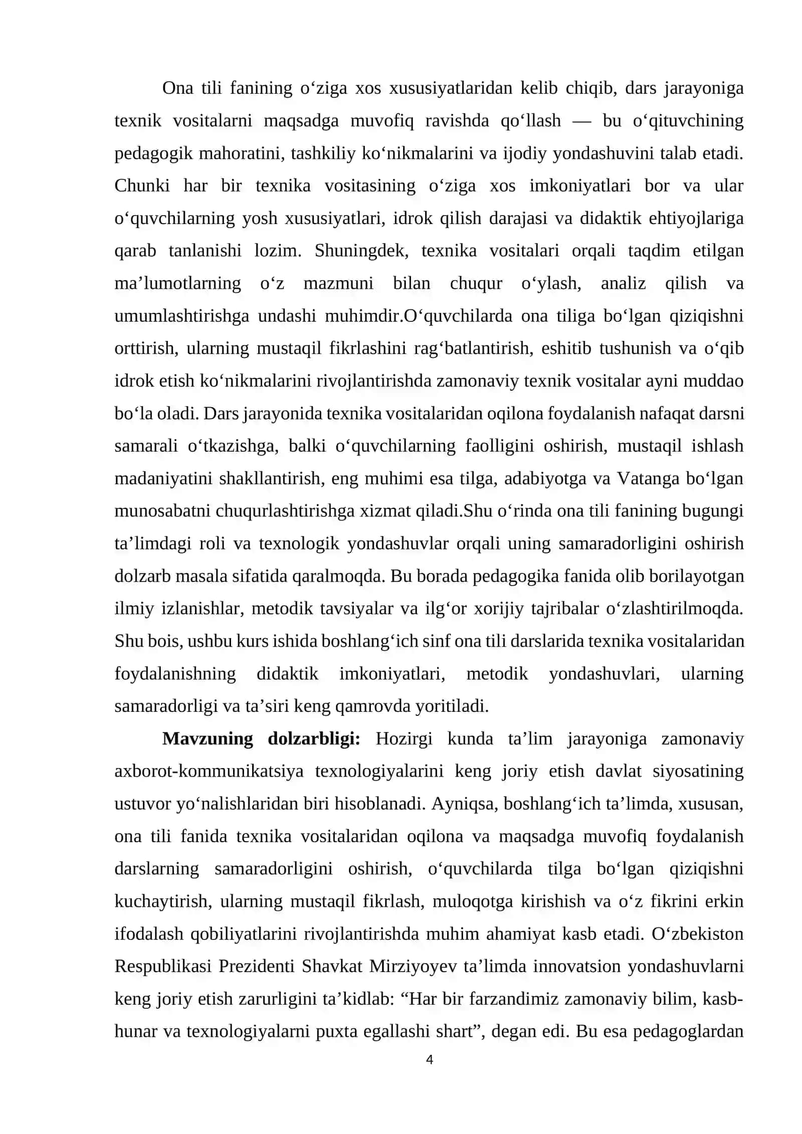 Boshlang'ich sinf ona tili darslarida texnika vositalaridan foydalanish metodikasi 4