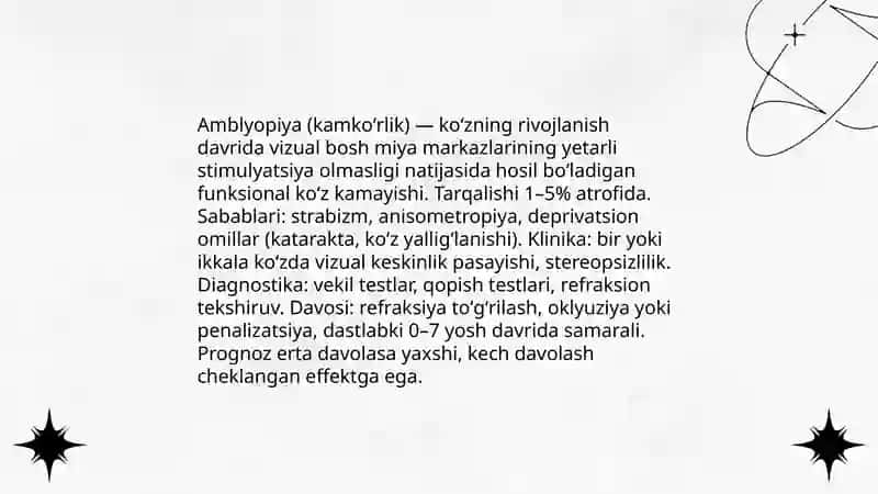 Koʻruv analizatorlarining patologiyasi 4