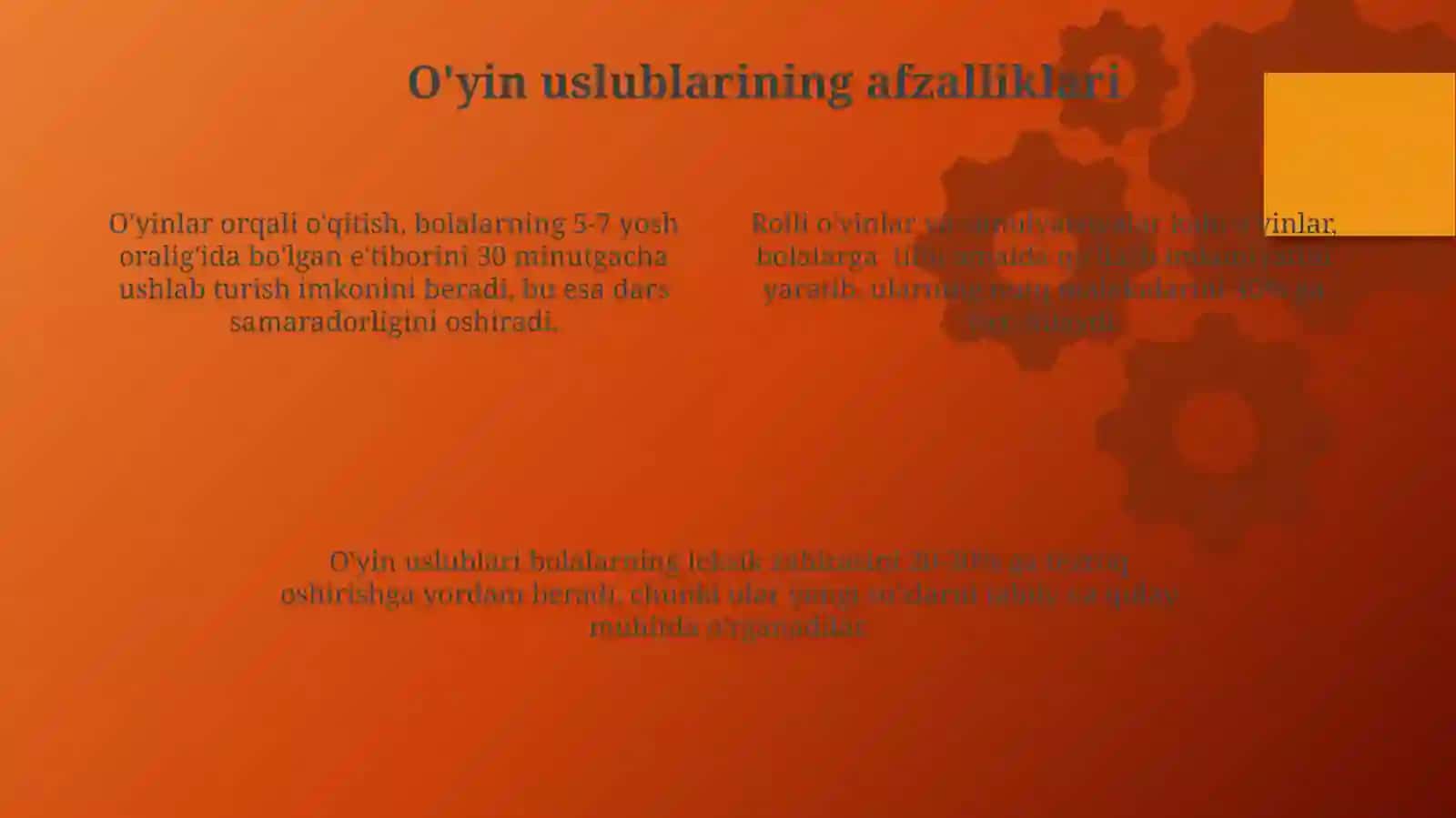 Maktabgacha yoshdagi bolalarga chet tillarini õrgatishda õyin metodlari 4