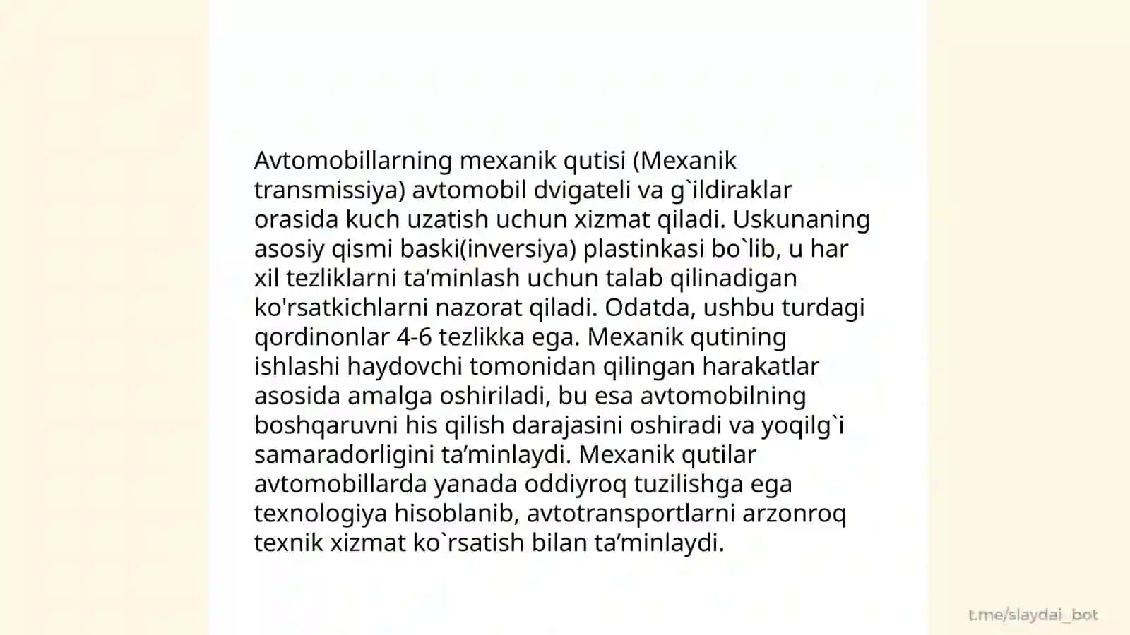 Traktor va avtomobillar taqsimlash qutisi 4