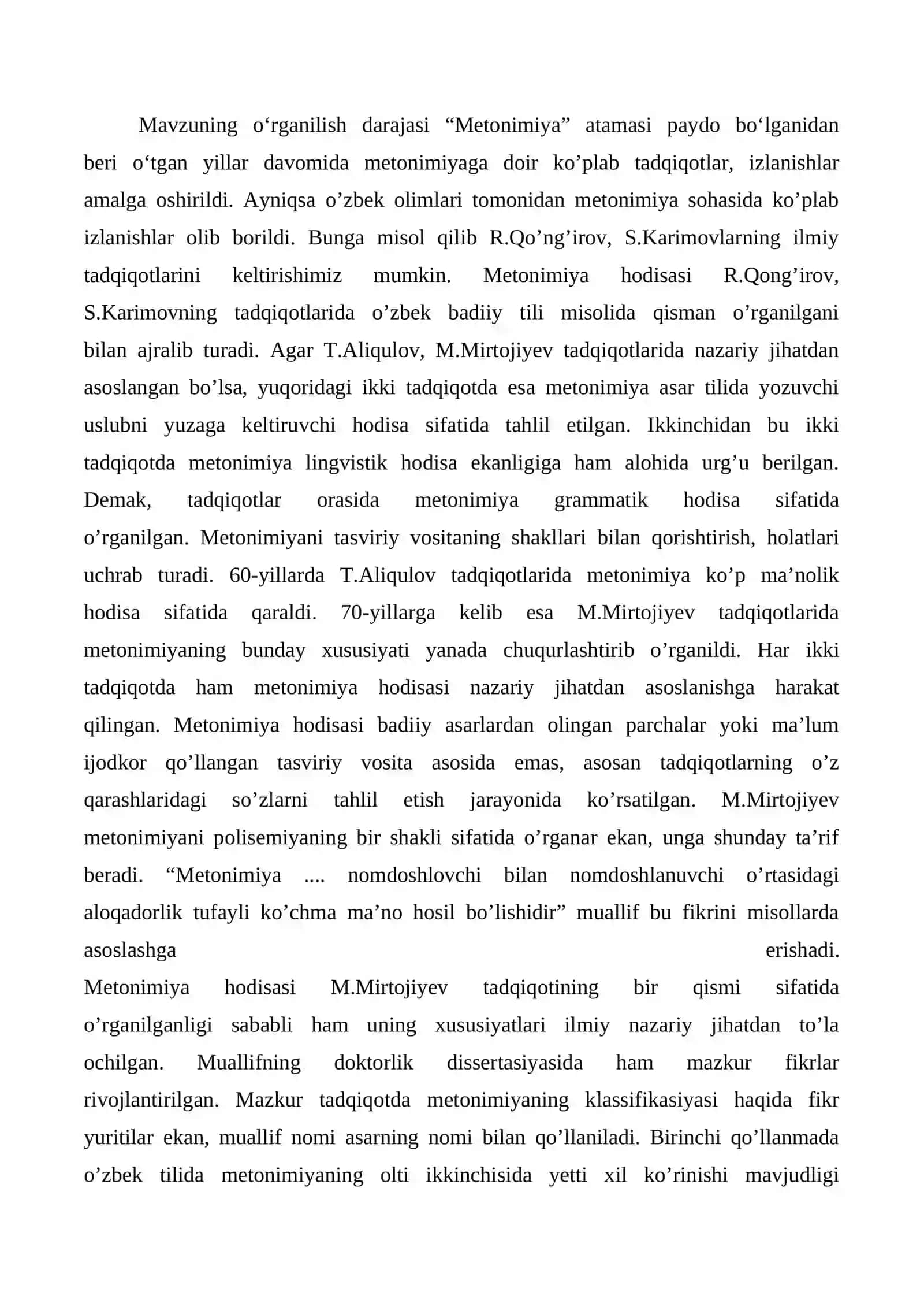 MAVZU: INGILIZ VA O'ZBEK TILLARIDA METONIMIYA USULIDA SO'Z YASALISHINING QIYOSIY TAHLILI 4