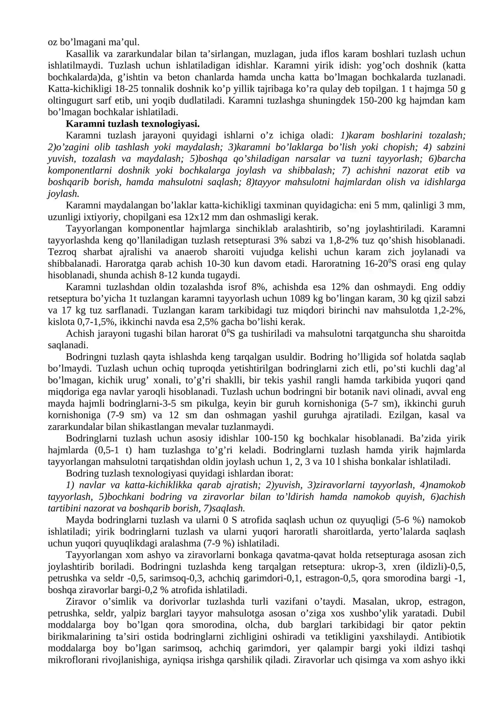 MA’RUZA: KARTOSHKA, SABZAVOT VA MEVALARNI BIRLAMCHI QAYTA ISHLASH TEXNOLOGIYASI 4