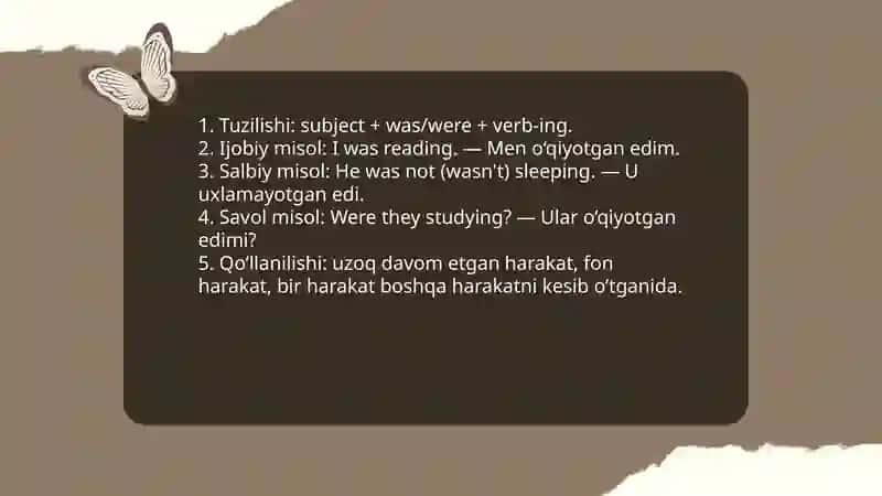 Past countinous tense 4