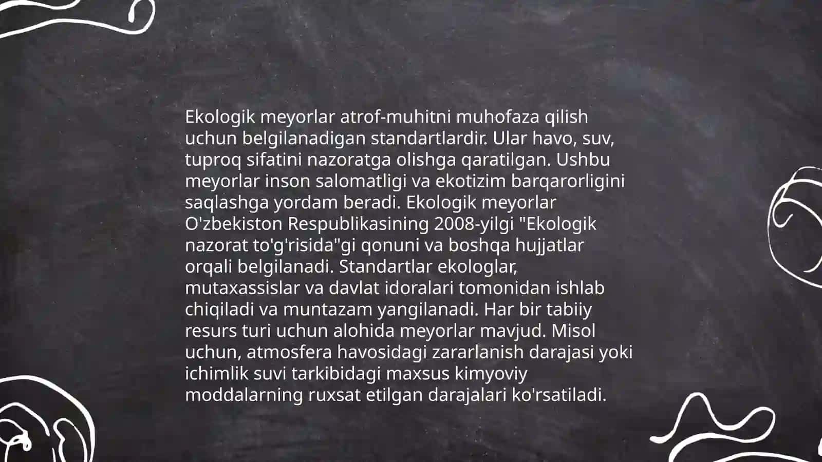 Suv va havo tarkibidagi kislorod miqdorining ekologik meyorlari 4