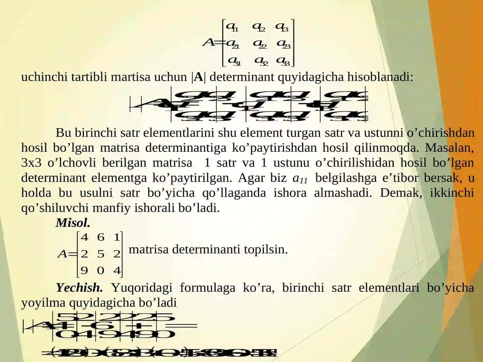 2 DETERMINANTLAR NAZARIYASI 4