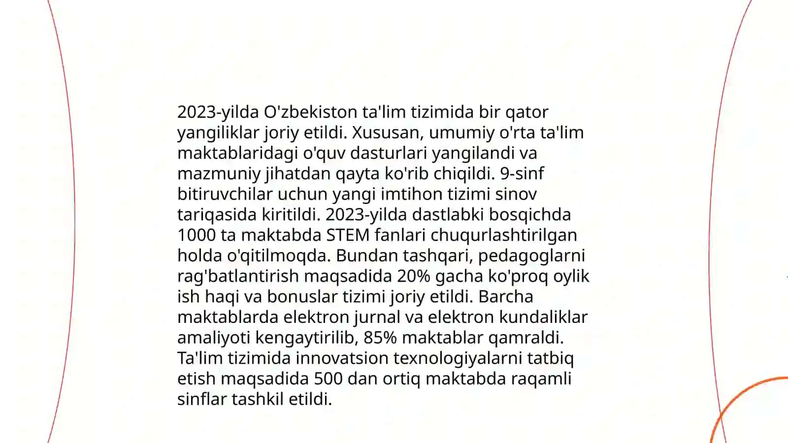Yangi O'zbekistonda amalga oshirilayotgan yangi o'zgarishlar 4
