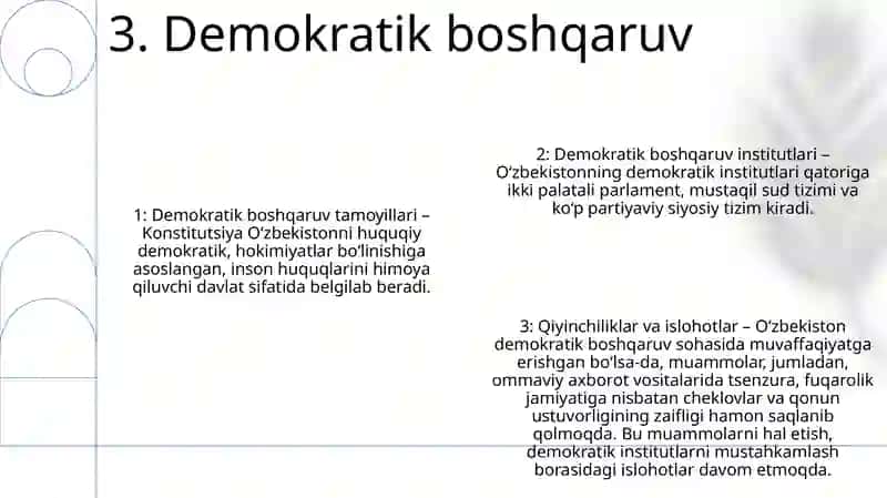 OʻZbekiston Suveren, Demokratik, Huquqiy, Ijtimoiy Va Dunyoviy Davlat 4