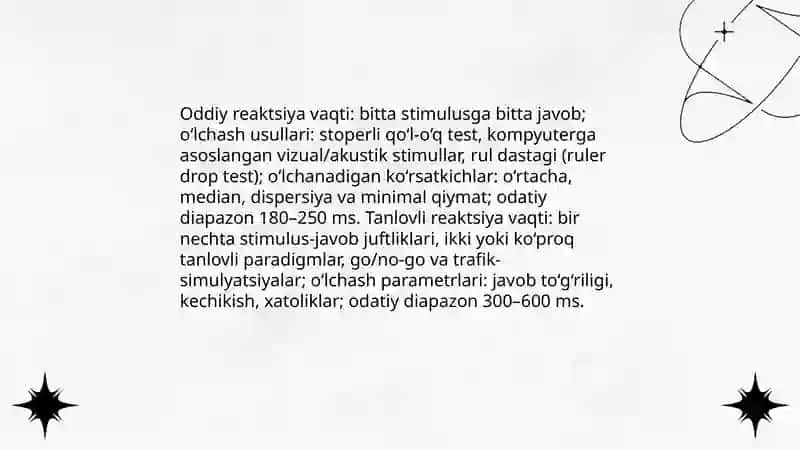 Haydovchilar reaksia vaqtini aniqlash 4