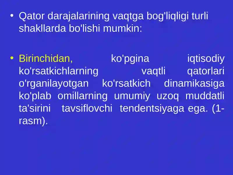 13-Mavzu. Vaqtli qatorlarda ekonometrik modellashtirish 4