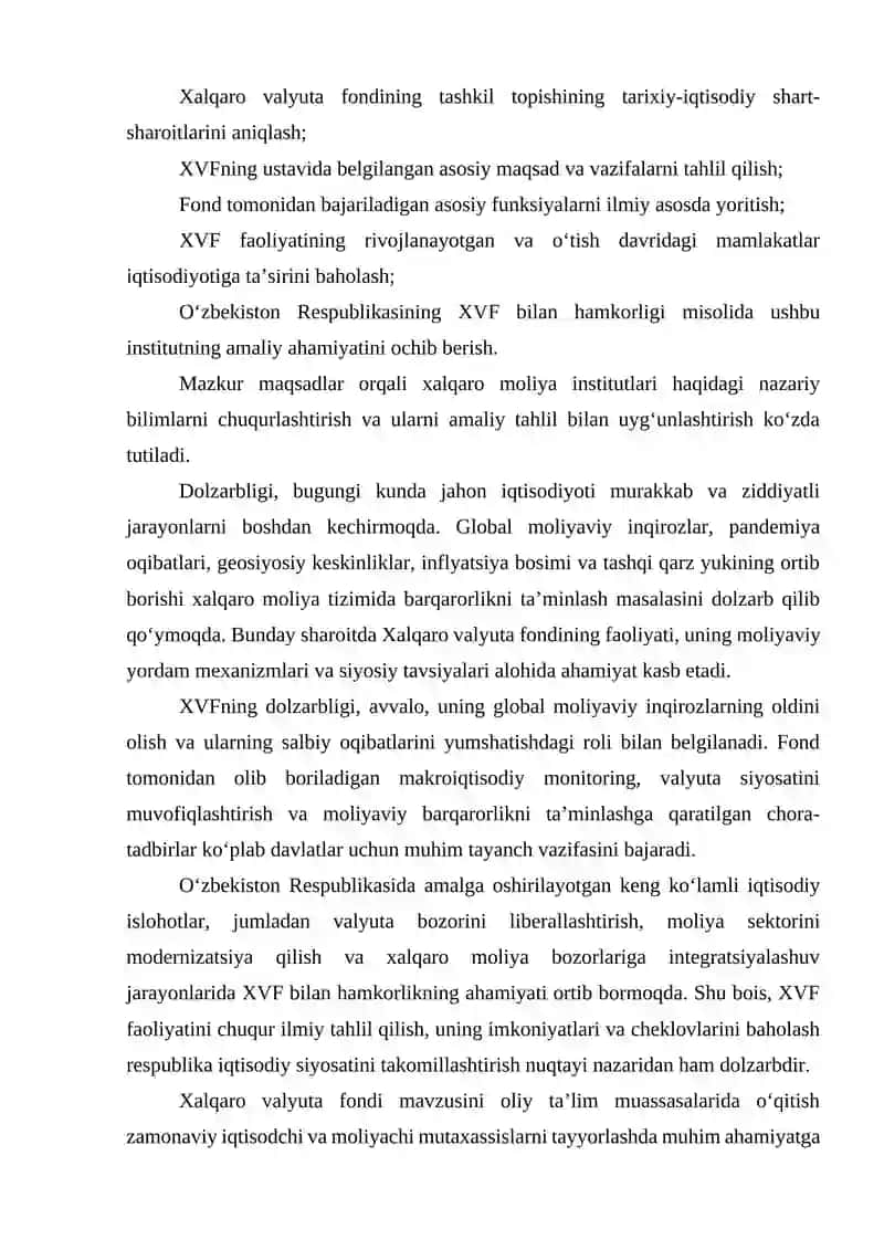 Xalqaro valyuta fondi, uning maqsadi va funksiyalari 4