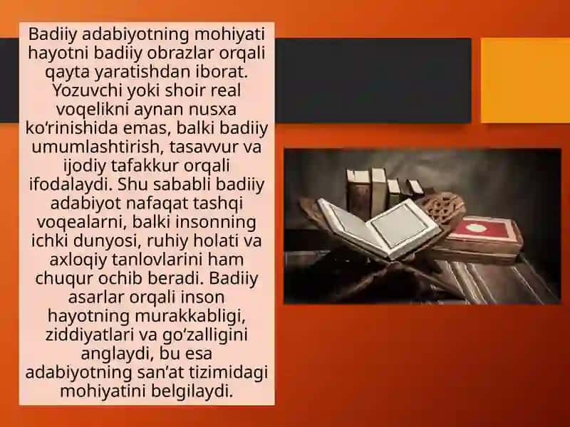 Badiiy adabiyot san’at turi sifatida 4