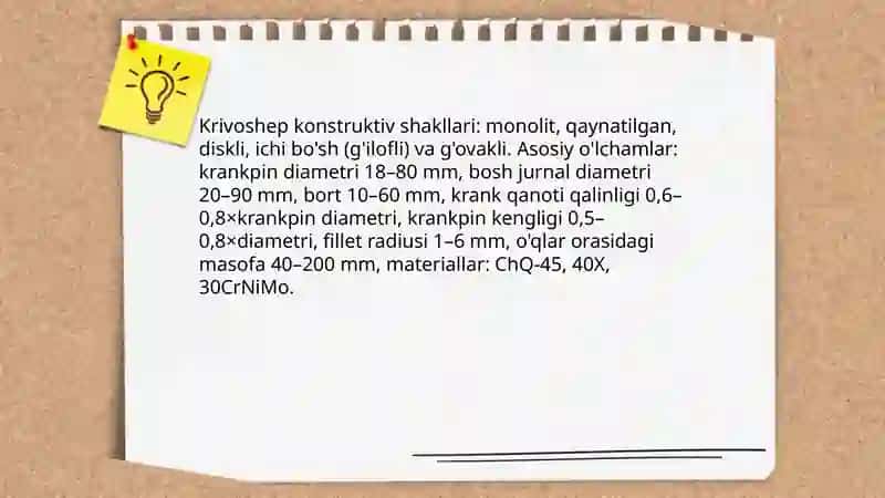 Krivoshep-shatun mexanizmi tuzulishi 4