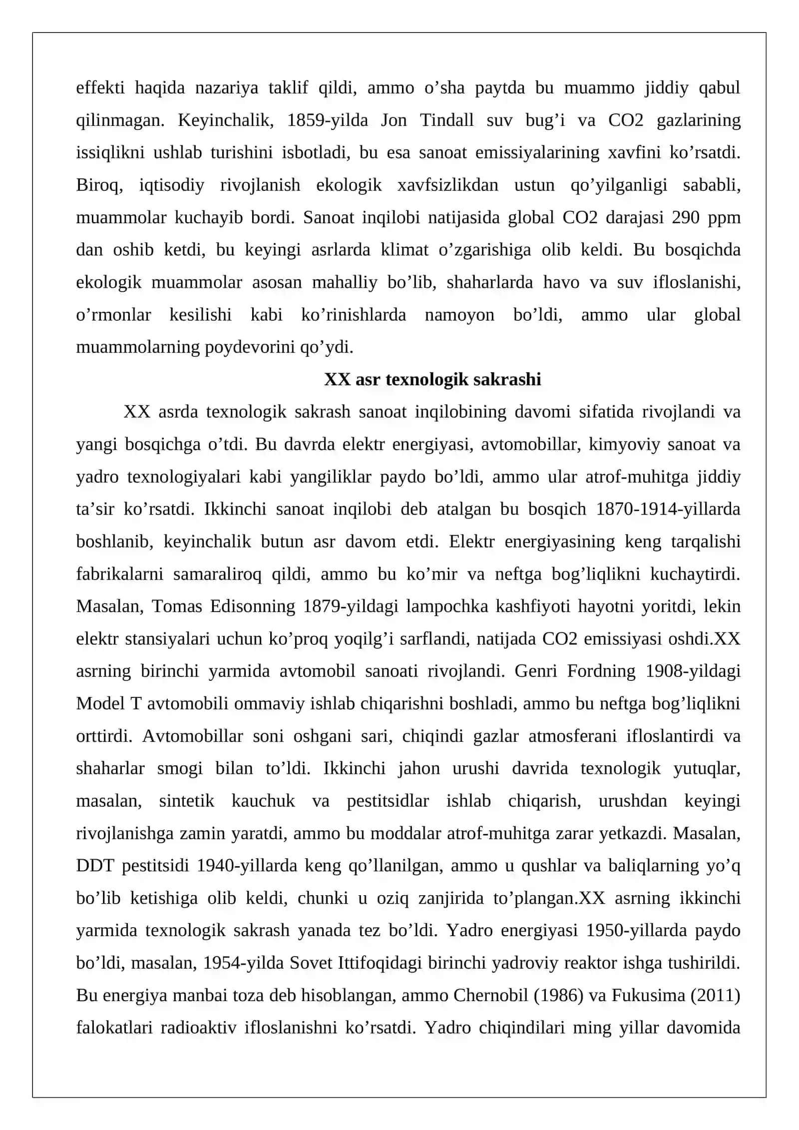 Ilmiy-texnika taraqqiyotining ekologik oqibatlari 4