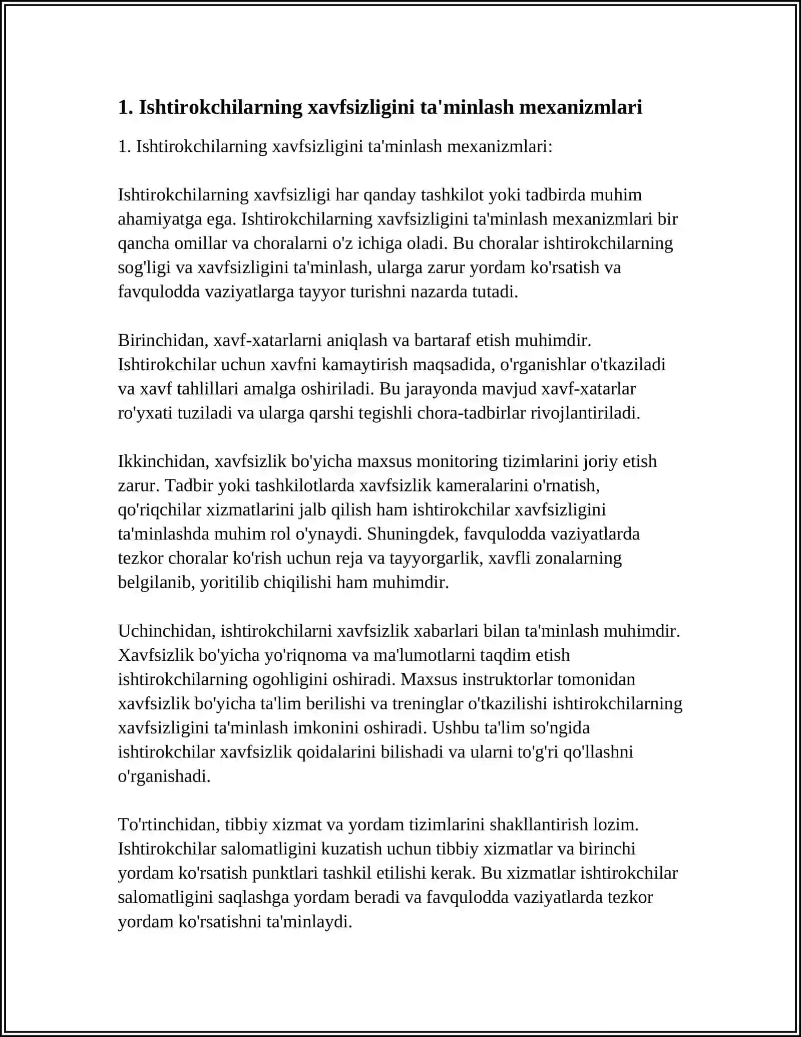 PROTSES ISHTIRIKCHILARINING XAFSIZLIGINI TAMINLSH.SURISHTIRUV DASTLABKI TERGOV VA SUDDA PROSESSUAL MAJBURYATLAR HAMDA TARTIBNI BUZGANLIK UCHUN JAVOBGARLIK 4