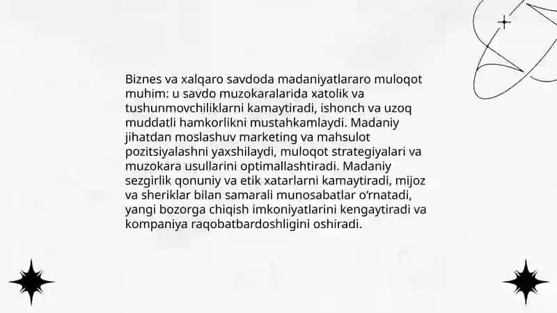 Madaniyatlararo muloqot fanining amaliy ahamiyati 4